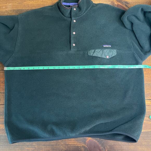 Vintage 90s Patagonia Snap T Dark Hunter Green Pullover Sweater Men's Size XXL - Picture 11 of 12